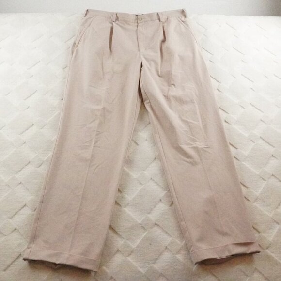 Nike Golf Chino Pants Mens 38x32 Single Pleated Turn Ups Hem - Picture 1 of 10